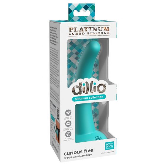 Dillio Curious Five - lepivé silikónové dildo (15 cm) - tyrkysové