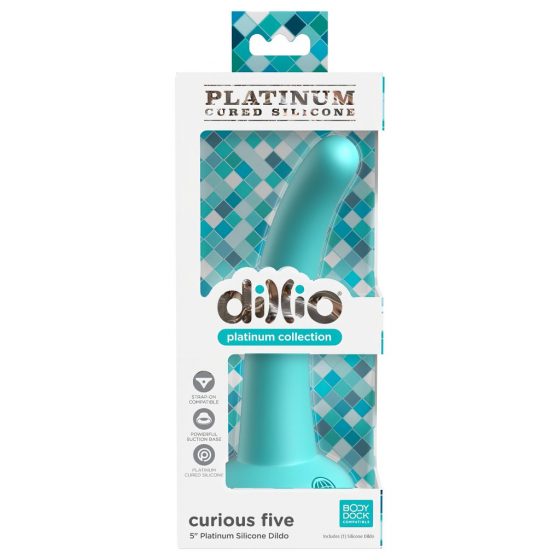 Dillio Curious Five - lepivé silikónové dildo (15 cm) - tyrkysové