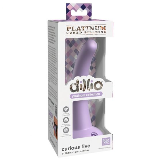 Dillio Curious Five - prísavkový silikónový dildo (15 cm) - fialový