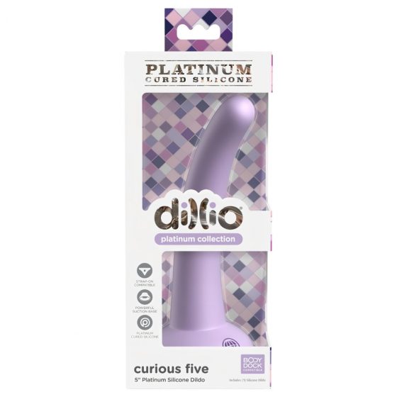 Dillio Curious Five - prísavkový silikónový dildo (15 cm) - fialový