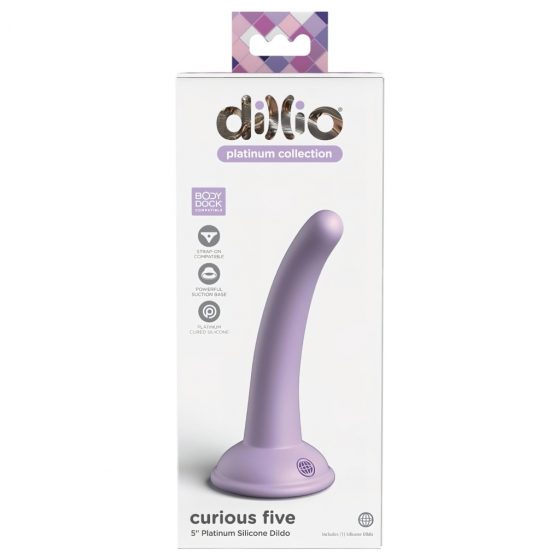 Dillio Curious Five - prísavkový silikónový dildo (15 cm) - fialový