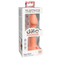   Dillio Big Hero - silikónové dildo so svorkou (17 cm) - oranžové