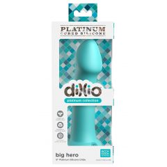   Dillio Big Hero - silikónové dildo s lepkavými prstami (17 cm) - tyrkysové