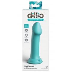   Dillio Big Hero - silikónové dildo s lepkavými prstami (17 cm) - tyrkysové