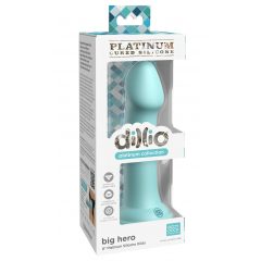   Dillio Big Hero - silikónové dildo s lepkavými prstami (17 cm) - tyrkysové