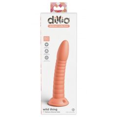   Dillio Wild Thing - silikónové dildo s drážkami (19 cm) - oranžové