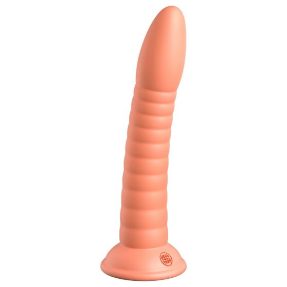 Dillio Wild Thing - silikónové dildo s drážkami (19 cm) - oranžové