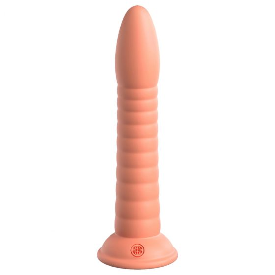 Dillio Wild Thing - silikónové dildo s drážkami (19 cm) - oranžové