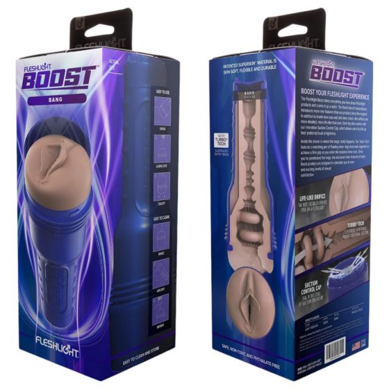 Fleshlight Boost Bang - realistický falošný masturbátor na kundičku (prírodný)