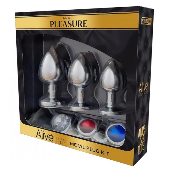 Alive Anal Pleasure - kovový análny vibrátor (strieborný)