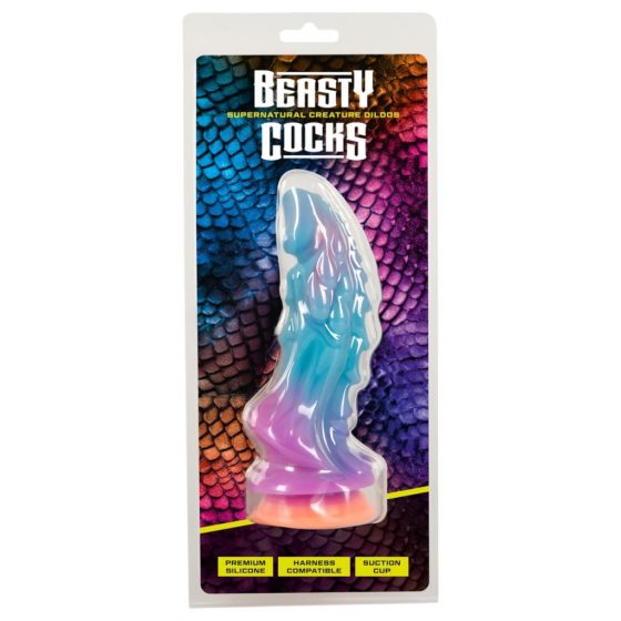 Beasty Cocks - mimozemský silikónový dildo (modro-oranžový)