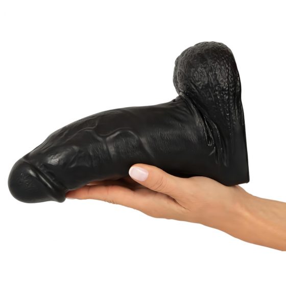 Realistixxx Real Giant - dildo s gigantickými semenníkmi - 22 cm (čierne)