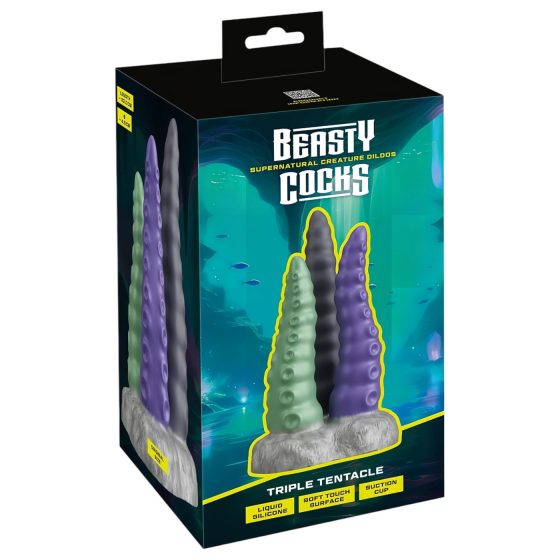 Beasty Cocks Triple Tentacle - tripla polipkar dildó