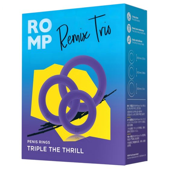 ROMP Remix Trio - Sada krúžkov na penis - 3ks (fialová)