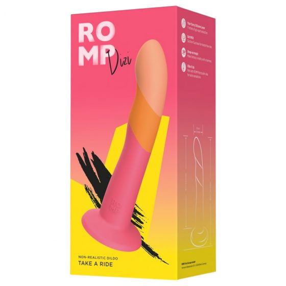 ROMP Dizi - flexibilné silikónové dildo (ružovo-oranžové)