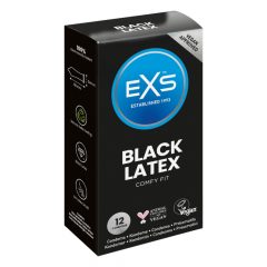 EXS Black - latexový kondóm - čierny (12 kusov)