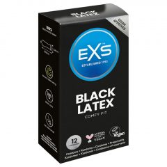 EXS Black - latexový kondóm - čierny (12 ks)