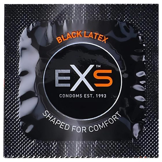 EXS Black - latexový kondóm - čierny (100 ks)