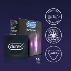 Durex Intense - vrúbkované a bodkované kondómy (3ks)