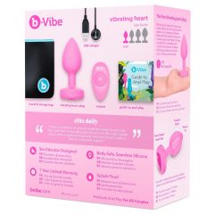   b-vibe heart - bezdrôtový análny vibrátor s rádiom (ružový)