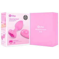   b-vibe heart - bezdrôtový análny vibrátor s rádiom (ružový)