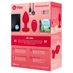   b-vibe heart - bezdrôtový análny vibrátor s rádiom (červený)