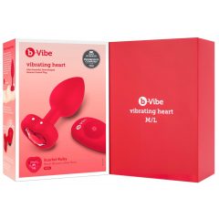   b-vibe heart - bezdrôtový análny vibrátor s rádiom (červený)