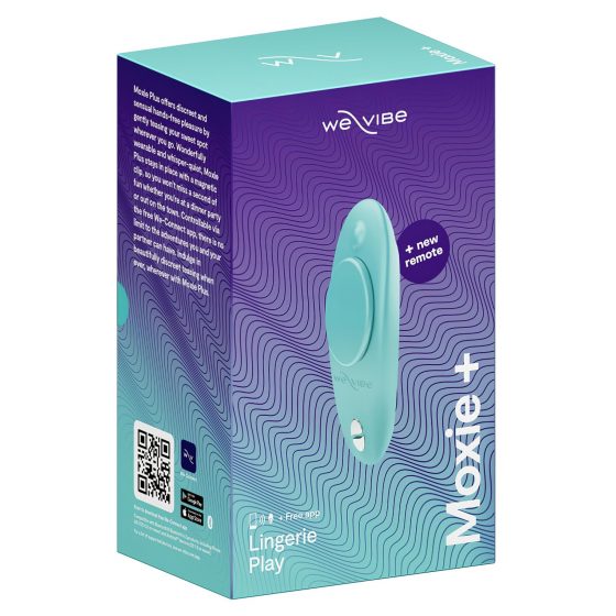 We-Vibe Moxie+ - dobíjací, rádiom riadený, inteligentný vibrátor na klitoris (tyrkysový)