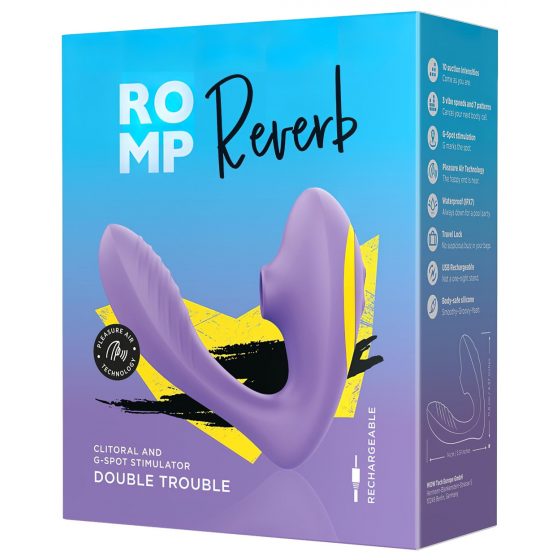 ROMP Reverb - vodotesný vibrátor na bod G a stimulátor klitorisu (fialový)