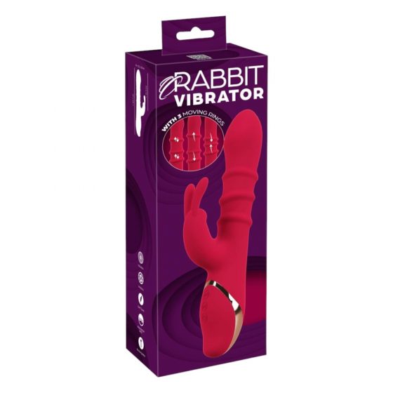 You2Toys Rabbit - pohyblivý krúžok vibrátora (červený)