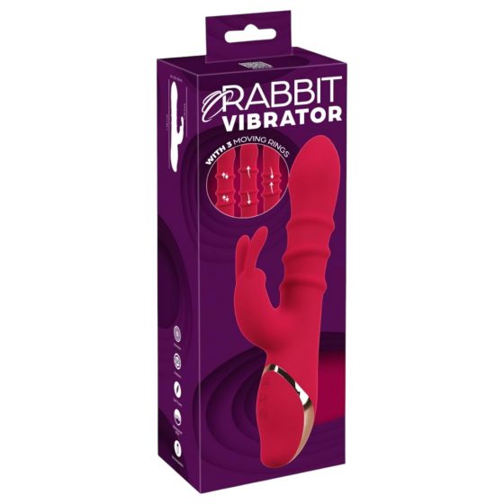 You2Toys Rabbit - pohyblivý krúžok vibrátora (červený)