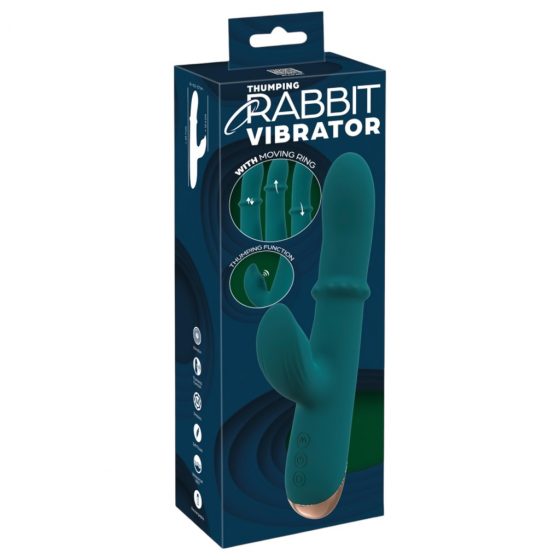 You2Toys Thumping Rabbit - prsteňový vibrátor (tyrkysový)