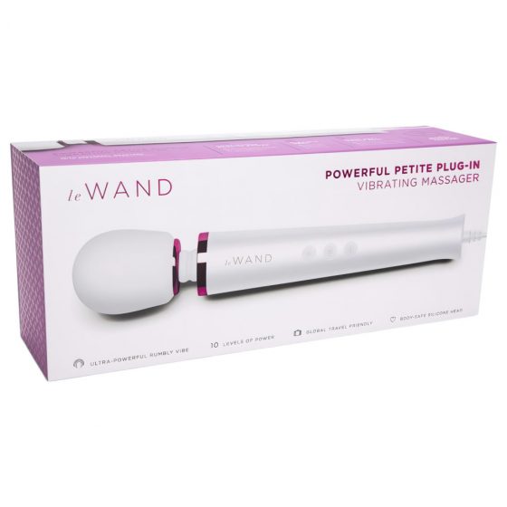 Le Wand Petite Plug-In - výkonný masážny vibrátor (biely)