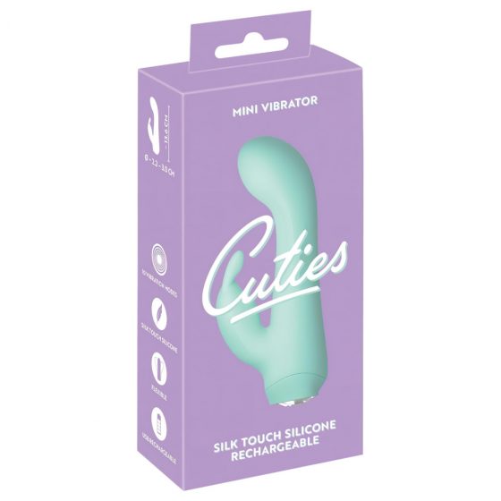 Cuties Mini 4 - Vodotesný vibrátor so zajačikom na batérie (zelený)