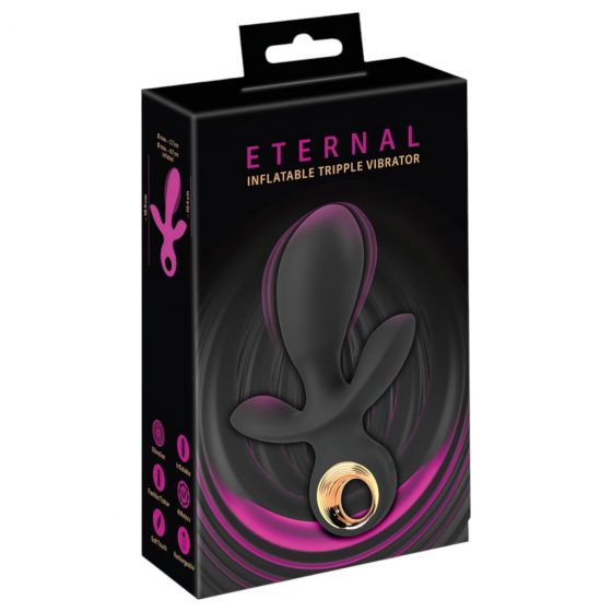 Eternal - nafukovací trojitý vibrátor (čierny)