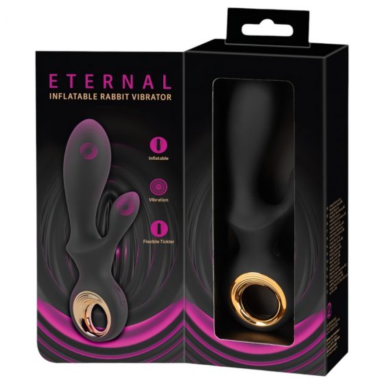 Eternal - nafukovací vibrátor s ramenami s hrotmi (čierny)