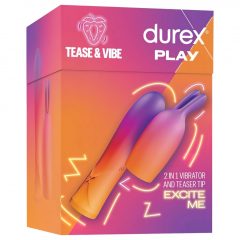   Durex Tease & Vibe - dobíjací tyčový vibrátor so stimulátorom klitorisu so zajačikom (ružový)