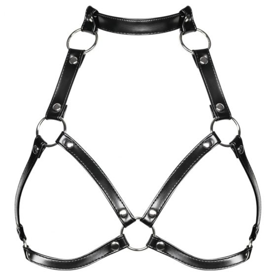 Obsessive A740 - Strappy ornamentálny top s postrojom (čierny) - S-L