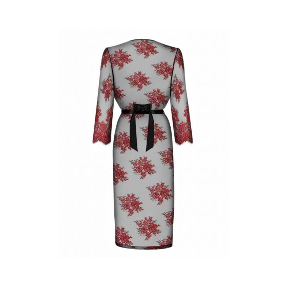 Obsessive Redessia - čipkované kimono (červeno-čierne)