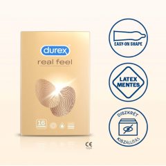 Durex Real Feel - bezlatexové kondómy (16ks)