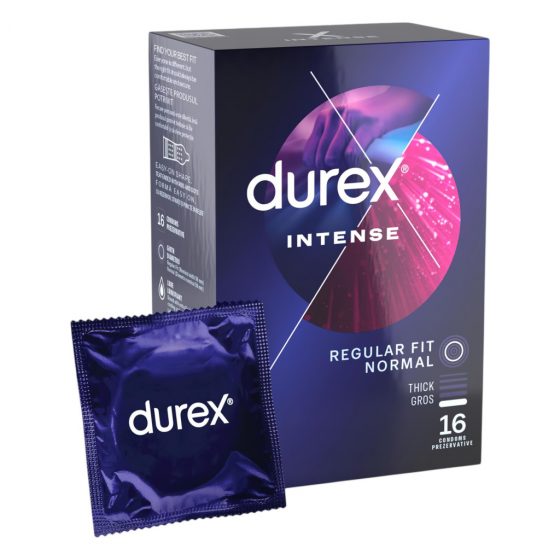 Durex Intense - vrúbkované a bodkované kondómy (16 ks)