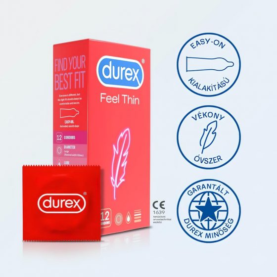 Durex Feel Thin - balenie kondómov s pocitom života (3 x 12 ks)