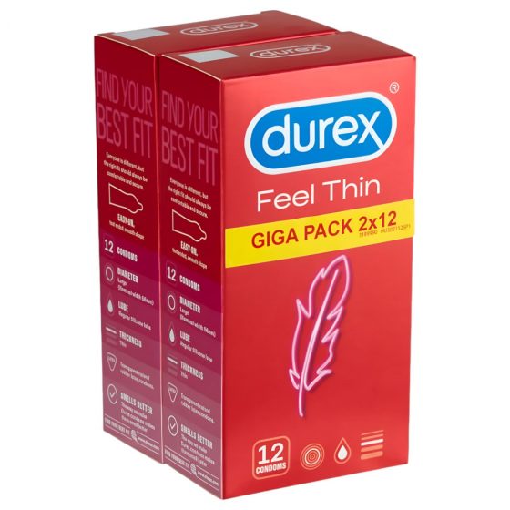 Durex Feel Thin - balenie kondómov s pocitom života (2x12ks)