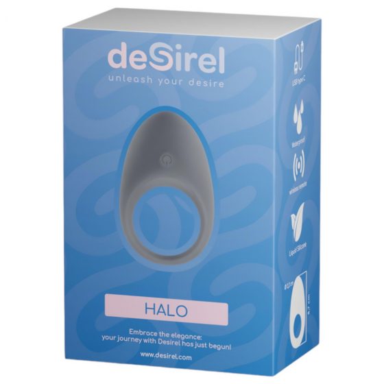 Desirel Halo - inteligentný, vibračný krúžok na penis (čierny)