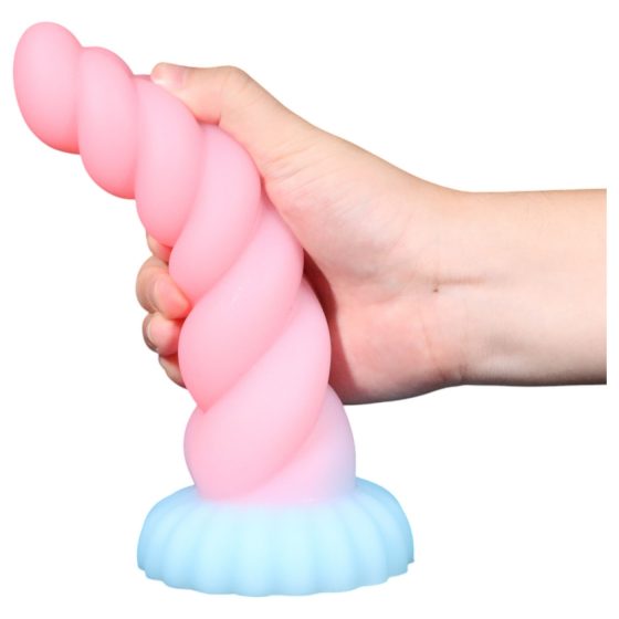 OgazR - svietiaci unikorní dildo - 22cm (dúhové)