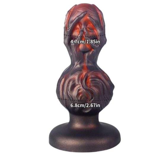 OgazR - guľatý anál dildo, 10,5cm (červeno-čierny)