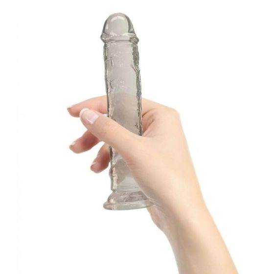 Addiction Crystal - dildo s prísavkou (priesvitné) - 18cm