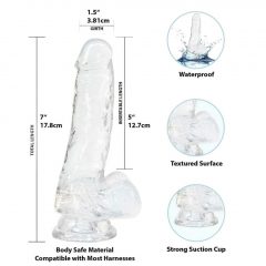 Addiction Crystal - dildo s prísavkou (priesvitné) - 18cm