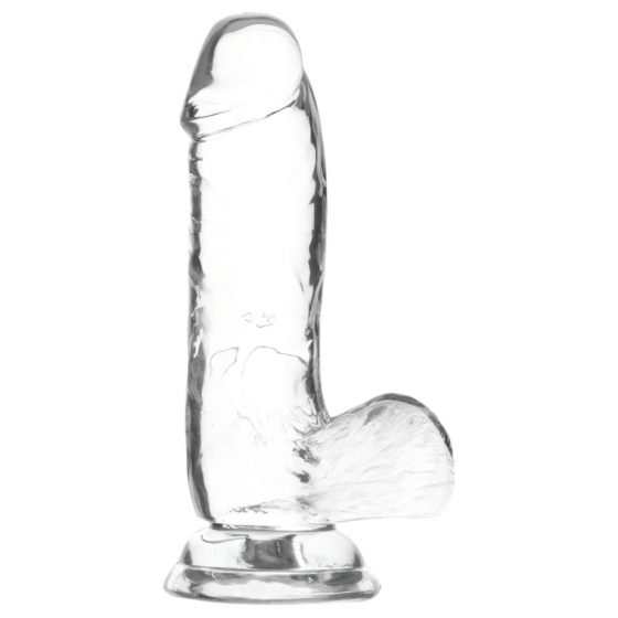 Addiction Crystal - Testikulárne dildo s nožičkami (priesvitné) - 15 cm