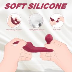   Sex HD Chomper - vodotesný vibrátor na klitoris a anál (červený)